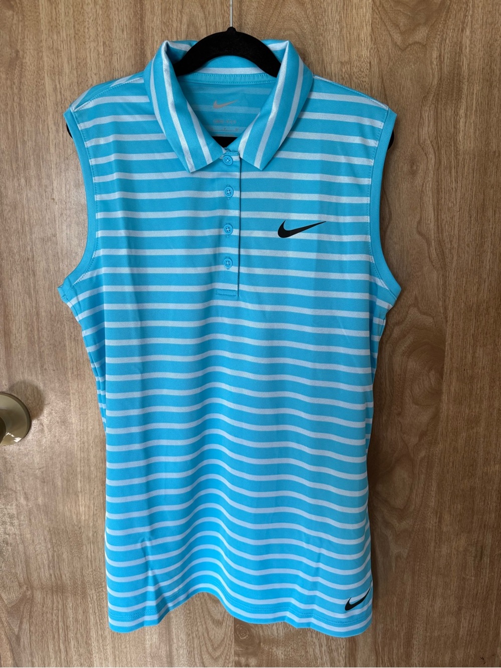 Nike Women's Striped Golf Polo - Aqua & White
